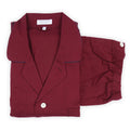 Pajamas - Plain With Piping Shirt Long Sleeves Buttoned + Pants Cotton & Cashmere