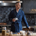 Plain Navy Cotton and Cashmere Night Gowl
