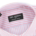 Striped White, Red and Blue Slim Double Cuff Shirt