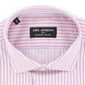 Striped White, Red and Blue Slim Double Cuff Shirt
