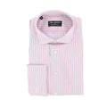 Striped White, Red and Blue Slim Double Cuff Shirt
