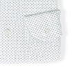 White And Blue Mini Cubes Patterns Jersey Cotton Single Cuff Long Sleeves Polo-Shirt