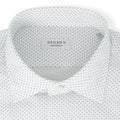White And Blue Mini Cubes Patterns Jersey Cotton Single Cuff Long Sleeves Polo-Shirt