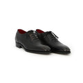 Balmoral Laced Oxford in Black Leather - Grey Patinated