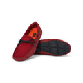 Braided Lace Loafers in Deep Red Rubber