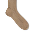Plain Beige Scotland Thread Long Socks