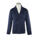 Mottled Blue Double Breasted Wool Jacket