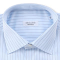 Striped Light Blue and Navy Double Cuff Shirt