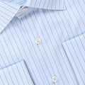 Striped Light Blue and Navy Double Cuff Shirt