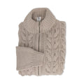 Cable Knit Sweater - Cashmere Zipped