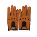 Driving Gloves - Berca Peccary Suede & Silver Steering Wheel