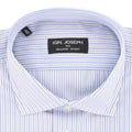 Striped White, Blue and Brown Slim Shirt