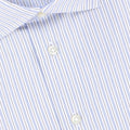 Striped White, Blue and Brown Slim Shirt