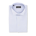 Striped White, Blue and Brown Slim Shirt