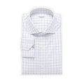 Shirt - Checkered Cotton Single Cuff Italian Collar