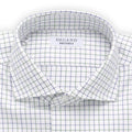 Shirt - Checkered Cotton Single Cuff Italian Collar