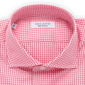 Shirt - Vichy Pattern Cotton Single Cuff Italian Collar