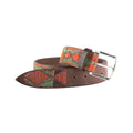 Brown Leather Embroidered Belt