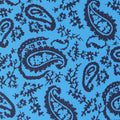 Paisley Jeans Blue Silk Pocket Square