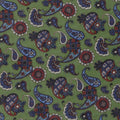 Green Paisley Silk Pocket Square