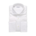 Shirt - Herringbone Cotton Double Cuff Italian Collar Neapolitan Shoulder