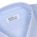 Plain Light Blue Linen Double Cuff Shirt