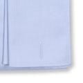 Plain Light Blue Linen Double Cuff Shirt