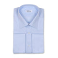 Plain Light Blue Linen Double Cuff Shirt