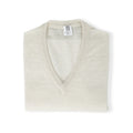 Cream Cashmere & Linen V-Neck Long Sleeves Pullover Especially For Degand Brussels