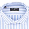 Large Striped White and Blue Slim Shirt