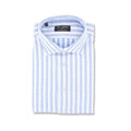 Large Striped White and Blue Slim Shirt