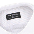 Striped Ecru, Brown and Navy Slim Double Cuff Shirt