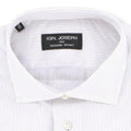 Striped Ecru, Brown and Navy Slim Double Cuff Shirt