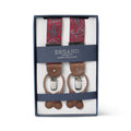 Suspenders - Paisley Cotton & Leather Loops