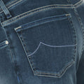 Medium Denim Jeans with Royal Blue and Turquoise Patch