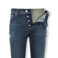 Medium Denim Jeans with Royal Blue and Turquoise Patch