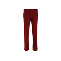 Burgundy Cotton Twill Slim Pants