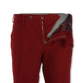 Burgundy Cotton Twill Slim Pants