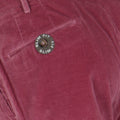 Pink Large Ribbed Corduroy Slim Pants