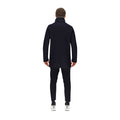 Navy Diagonal Wool Carcoat With Fur