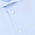 Striped Light Blue Poplin Slim Shirt