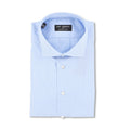 Striped Light Blue Poplin Slim Shirt