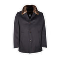 Jacket 3/4 Plain Colour Cashmere Detachable Fur-Lined