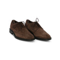 Toe-cap Laced Oxfords in Dark Brown Suede