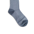 Houndstooth Petrol Blue and Grey Cotton Long Socks