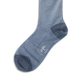 Houndstooth Petrol Blue and Grey Cotton Long Socks