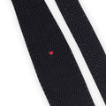 Tie - Knitted Silk With Embroidered Heart Square Cut