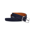 Navy and Chestnut Reversible Nubuck Belt