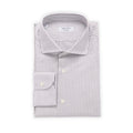 Shirt - Tricolor Striped Cotton Single Cuff Italian Collar