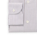 Shirt - Tricolor Striped Cotton Single Cuff Italian Collar